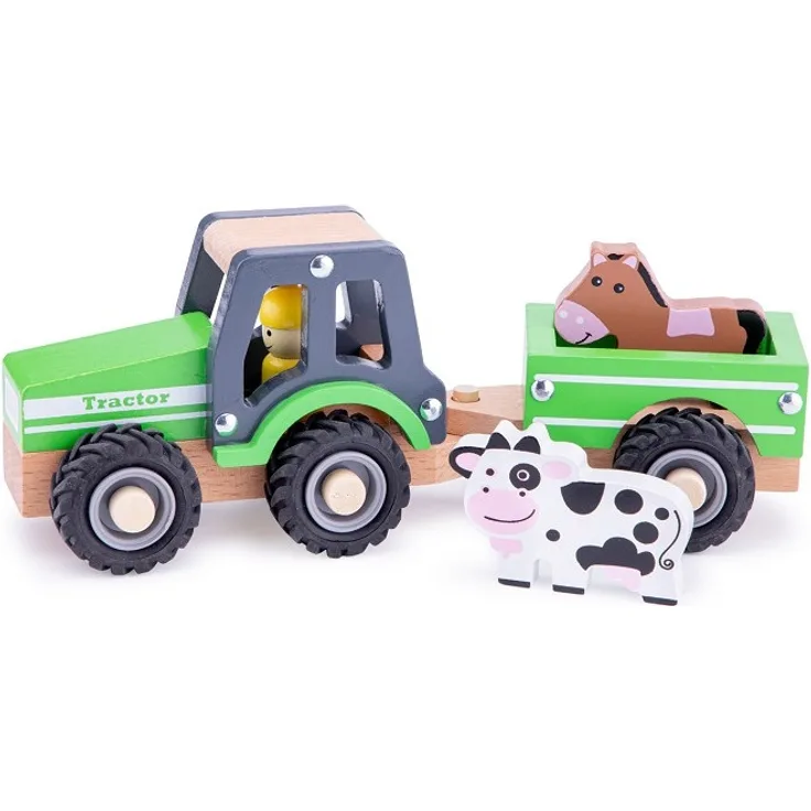 traktor junior 24 cm holzgrün 5-teilig