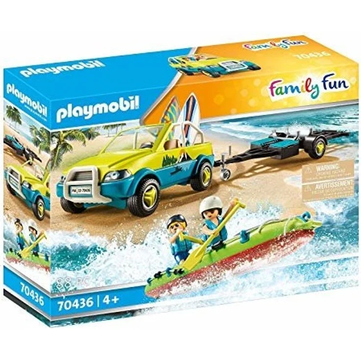 Playmobil Family Fun 70436 'Strandauto mit Kanuanhänger', 88 Teile, ab 4 Jahren – Bild 1