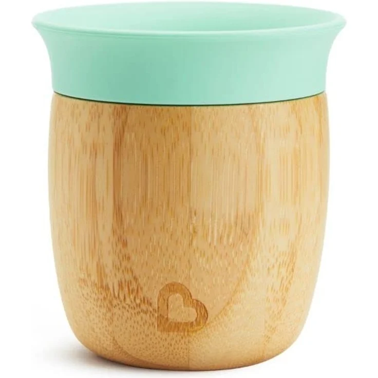 Munchkin Bambou - Open Bamboo Toddler Cup with a Removable Silicone Liner - 5oz/ 147ml l Non-toxic & Eco Friendly Sippy Cup I 6+ months.
