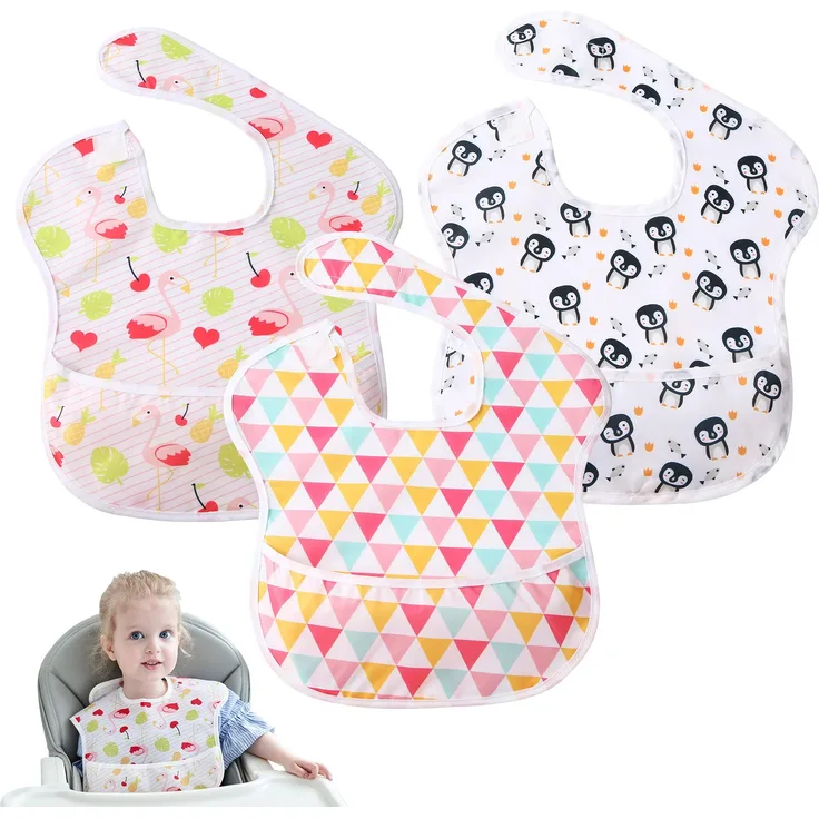 Lätzchen Baby Kleinkind Lätzchen Fütterung Lätzchen, Wasserdicht Klettverschluss/Lightweight Bib, Mädchen und Jungen Baby Latz