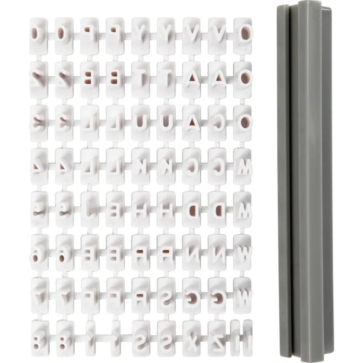 Creativ Company Stamp Set Rubber Letters and Numbers White