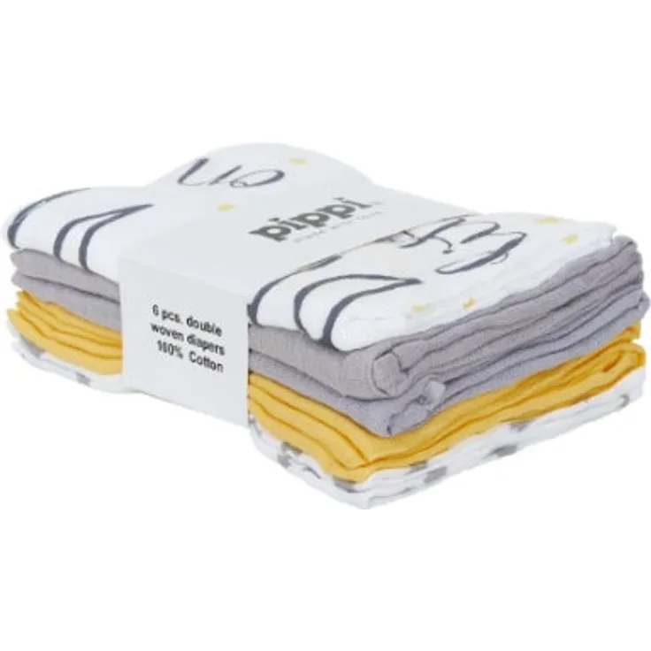 Pippi Muslin Tücher 6er Pack sunshine