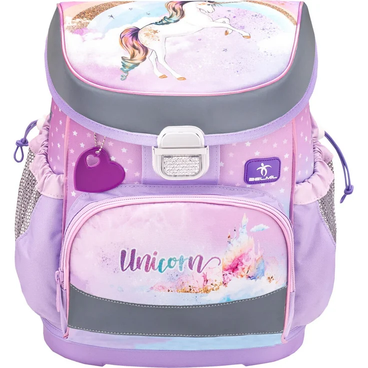 Mini-Fit Rainbow Unicorn Schulranzen Set 4 tlg. mit Brustgurt für Mädchen – Bild 3