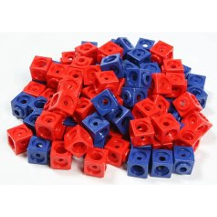 100 Steckwürfel rot/blau 1,7 cm – Bild 1