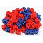 100 Steckwürfel rot/blau 1,7 cm