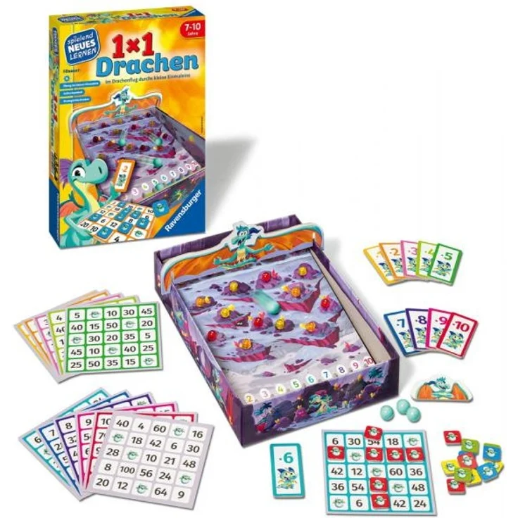 Ravensburger 24976 - 1x1 Drachen - Lernspiel für Kinder, Rechenspiel für Kinder von 7-10 Jahren, für 2-4 Spieler, Zahlenraum 1-100, kleines Einmaleins – Bild 5