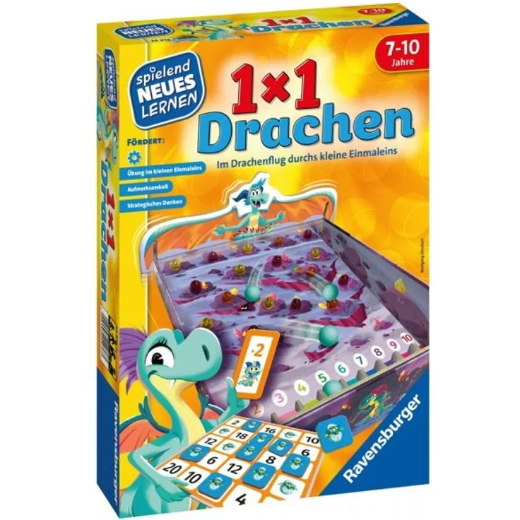 Ravensburger 24976 - 1x1 Drachen - Lernspiel für Kinder, Rechenspiel für Kinder von 7-10 Jahren, für 2-4 Spieler, Zahlenraum 1-100, kleines Einmaleins – Bild 3