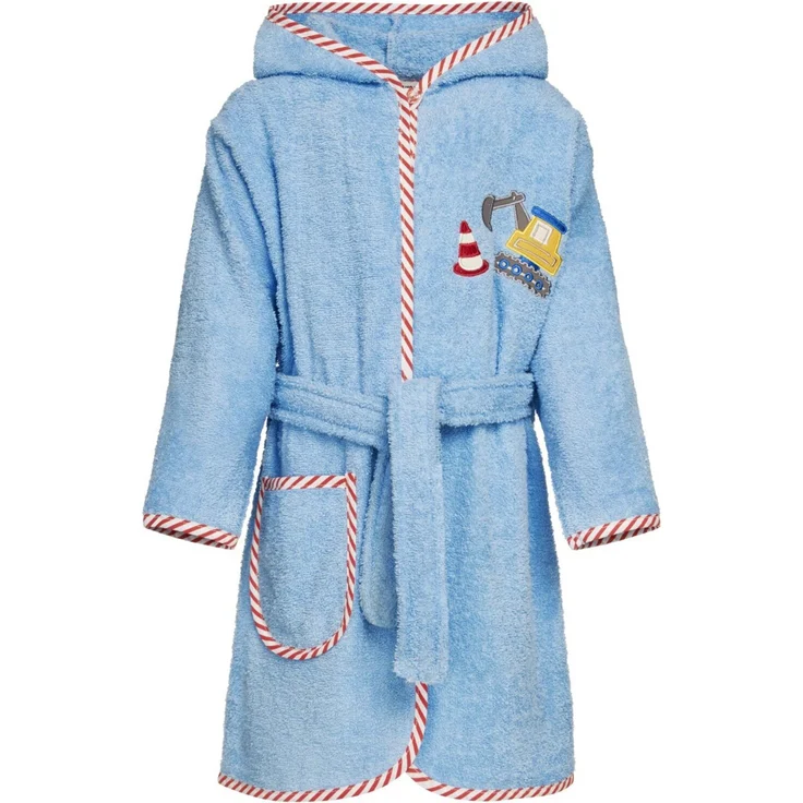Playshoes Frottee-Bademantel Bagger bleu | 98/104 – Bild 1