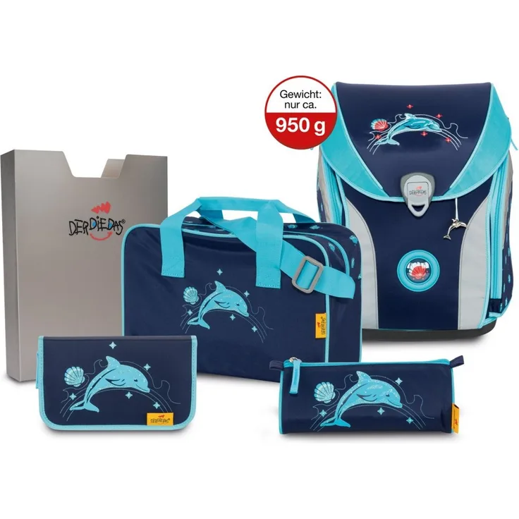 DerDieDas Ergoflex MAX Schulranzen-Set glitter dolphin