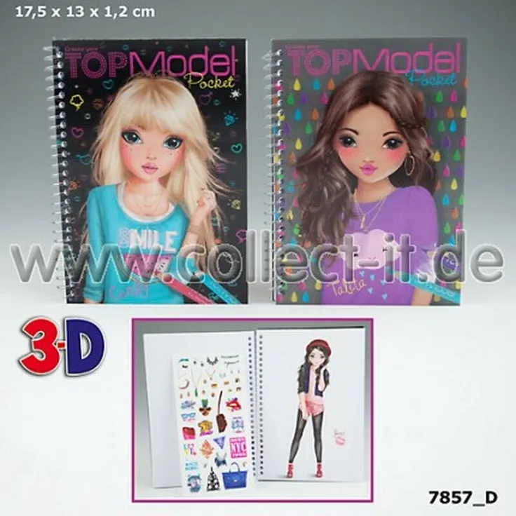 Depesche - TOPModel - Pocket Malbuch mit 3D Cover