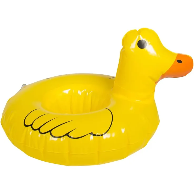 Folat 20292 Getränkehalter schwimmende Ente zum Aufblasen Gelb
