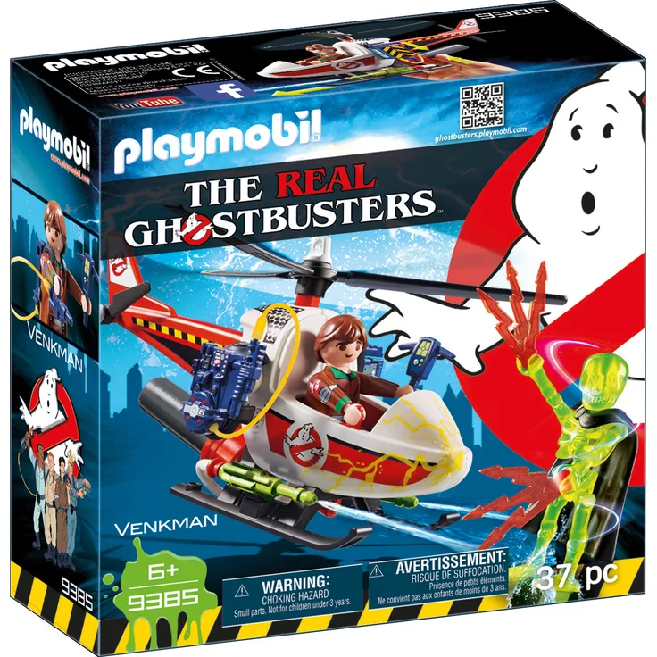 PLAYMOBIL Ghostbusters 9385 Venkman mit Helikopter & echter Wasserspritze, Ab 6 Jahren