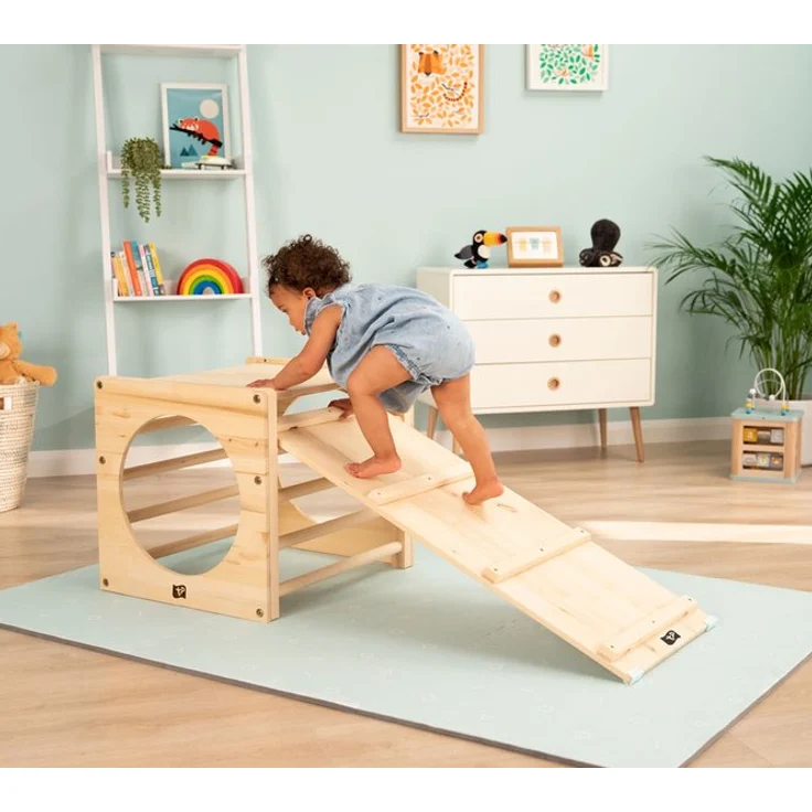 TP Toys Active Tots Holz Rutsche | Modul für Kletterdreieck & Kletterwürfel | Natur | 100x45x6 cm – Bild 2