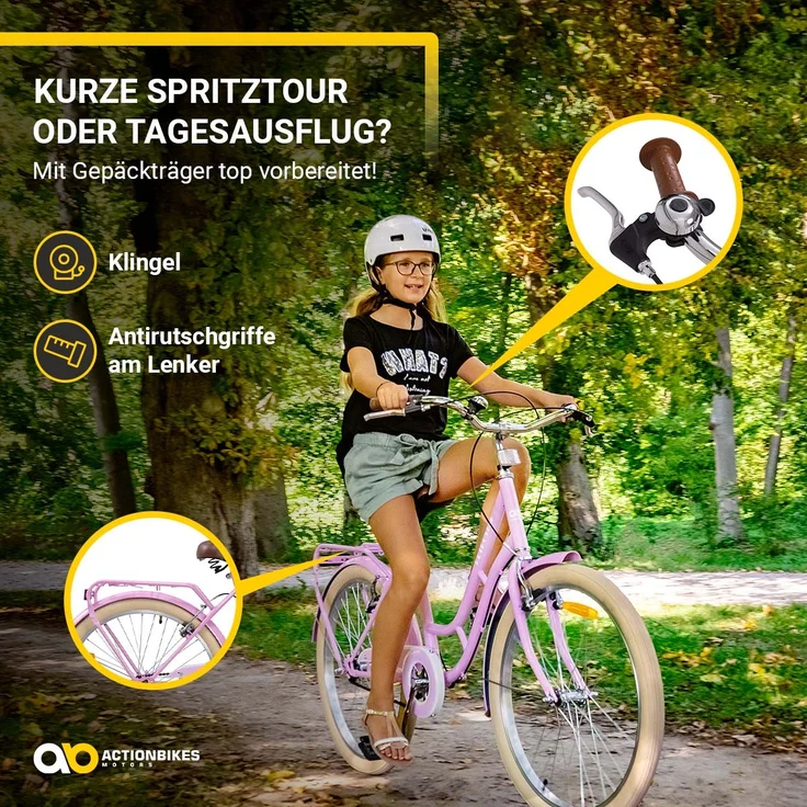 Kinderfahrrad Retrostar 24 Zoll Kinder Mädchen Fahrrad rosa retro Kinderrad – Bild 7