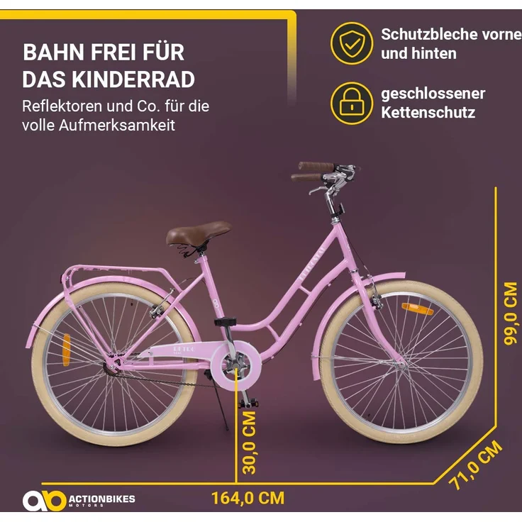 Kinderfahrrad Retrostar 24 Zoll Kinder Mädchen Fahrrad rosa retro Kinderrad – Bild 4