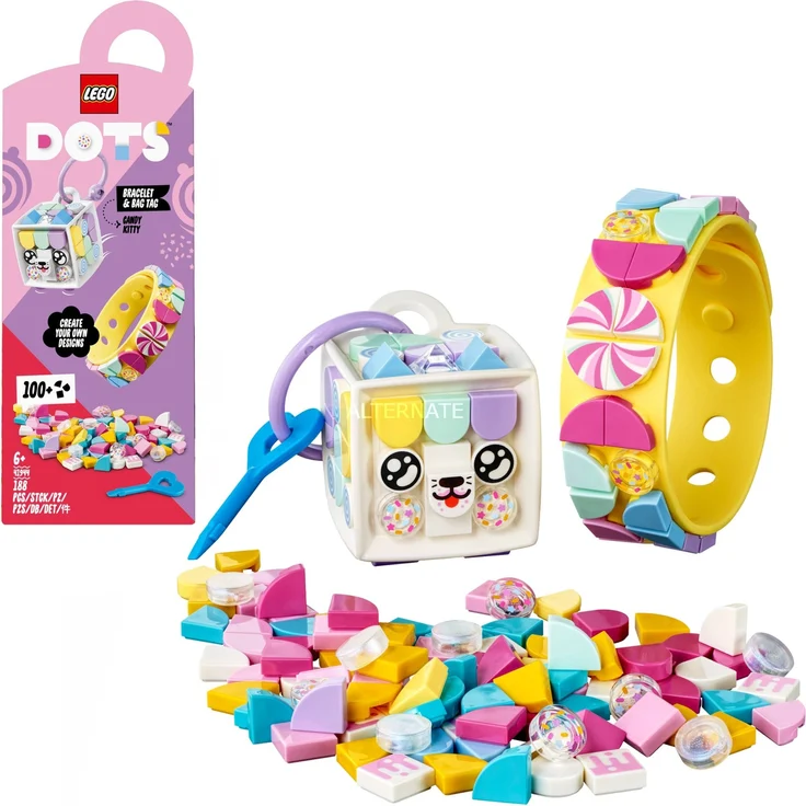LEGO DOTS 41944 'Candy Kitty Armband & Taschenanhänger', 188 Teile, ab 6 Jahren - Preisvergleich – Bild 1