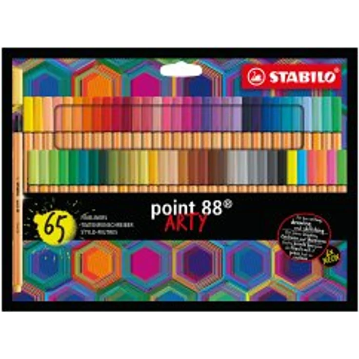 Fineliner - STABILO point 88 - ARTY - 65er Pack - mit 65 verschiedenen Farben – Bild 1