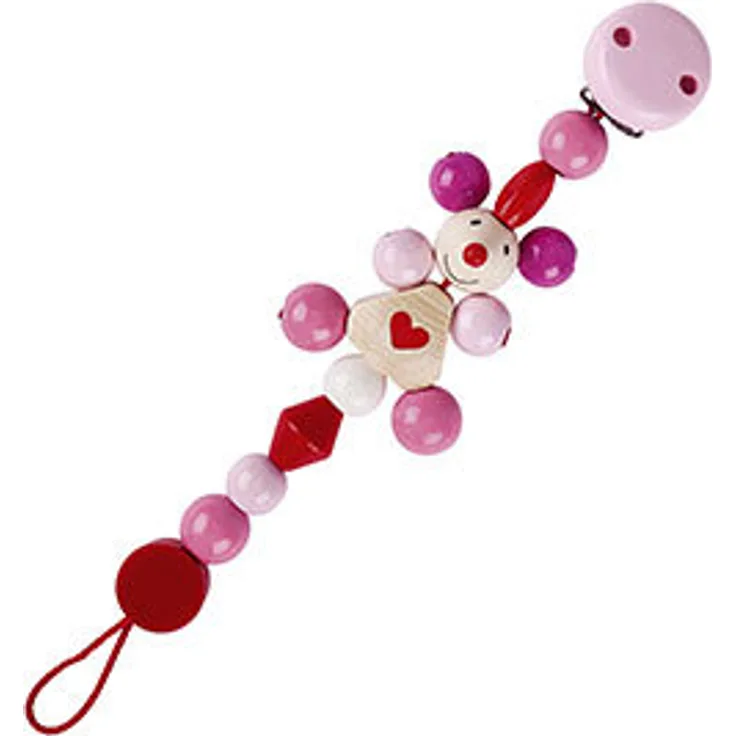 Schnullerkette Maus rosa / Heimess