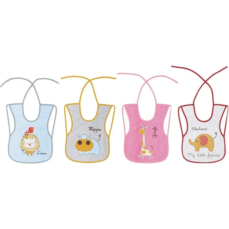 Interbaby 00131 Packung mit 12 laminierten Lätzchen 20x25 cm, weiß, 360 g