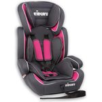 KIDUKU Autokindersitz, Grau/Pink, 9-36 kg (Gruppe 1/2/3)