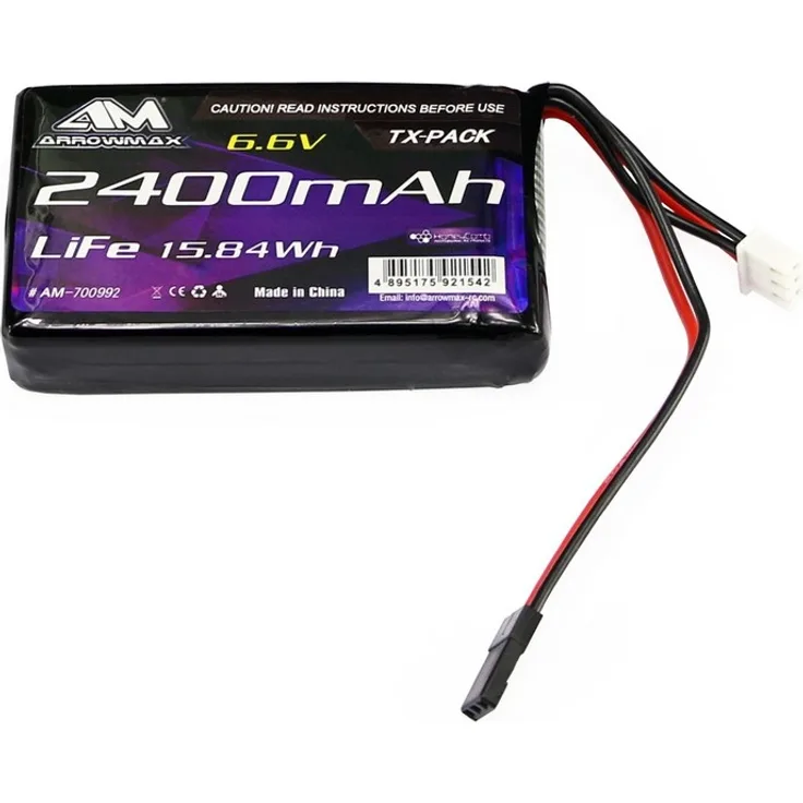 Arrowmax AM Lipo 2400mAh 6. 6V For Futaba 4PK/4PX/4PV/7PX AM-700992
