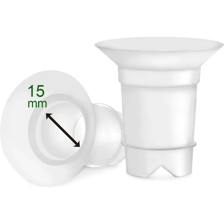 Maymom 15 mm Flanscheinsätze (lang), kompatibel mit Medela 24 mm PersonalFit Shield, Spectra 24 mm, Freemie 25 mm Cup, kompatibel mit Momcozy Wearable 24 mm Cup (S9, S10, S12), Weidenweide Go Flansch