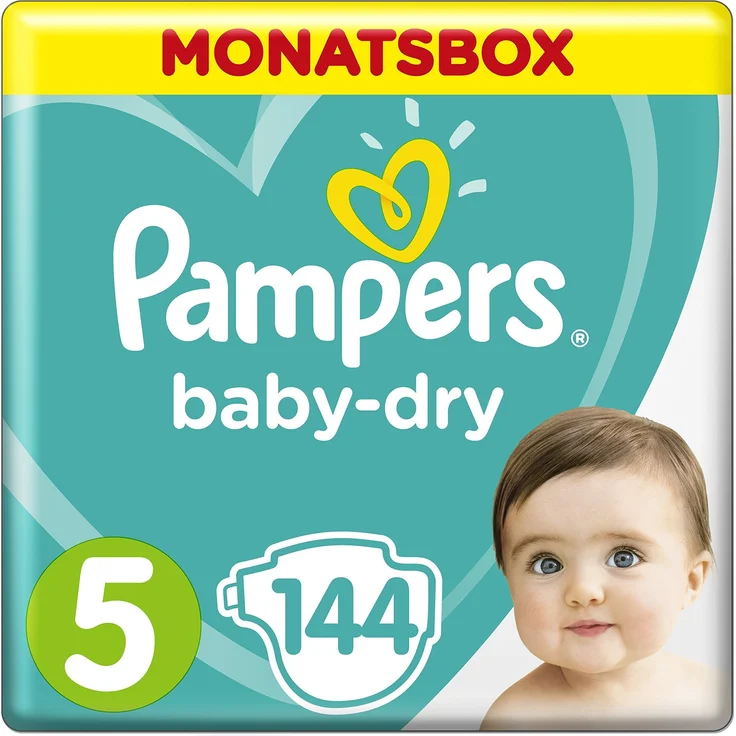 Pampers - Baby-Dry Windeln, Gr. 5 Monatsbox (1 x 144 Stück) – Bild 1