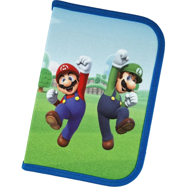 Super Mario gefülltes Schüleretui Federmäppchen inkl. Stiften, Radierer, Lineal etc. I Schlampermäppchen I Etui für die Schule