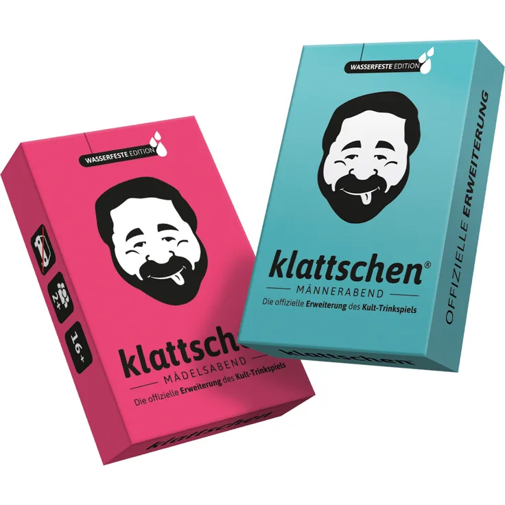 Spar-Set Kim - klattschen® Doppelpack - klattschen Mädels & klattschen Männerabend Wasserfeste Plastikkarten