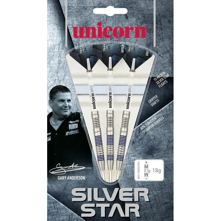 Unicorn Silver Star Gary Anderson Steel Darts 27g