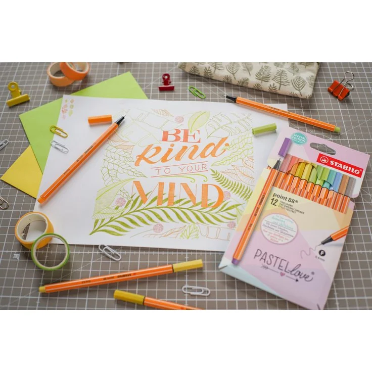 Fineliner - STABILO point 88 - Pastellove Set - 12er Pack - mit 12 verschiedenen Farben - Preisvergleich – Bild 7