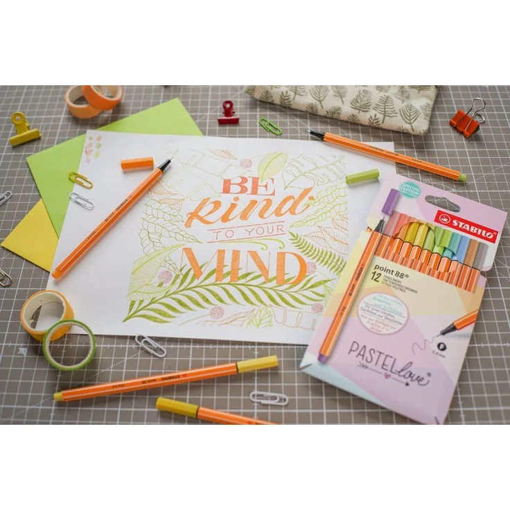 Fineliner - STABILO point 88 - Pastellove Set - 12er Pack - mit 12 verschiedenen Farben - Preisvergleich – Bild 13
