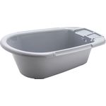 Rotho 'Bella Bambina' Babybadewanne Stone Grey, mit Ablaufstöpsel, mit integrierter Sitzmulde, 0-12 Monate