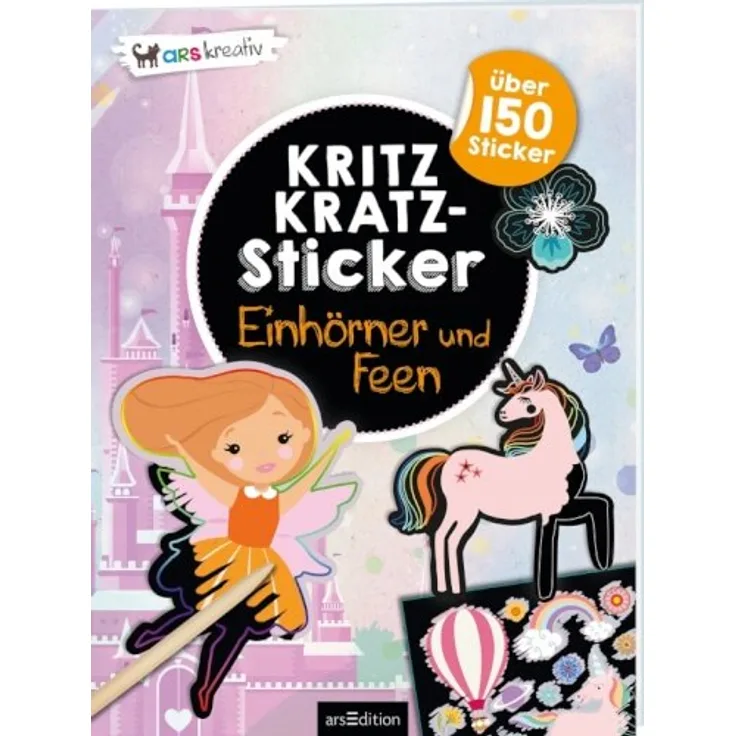 Kritzkratz Sticker Einhörner und Feen
