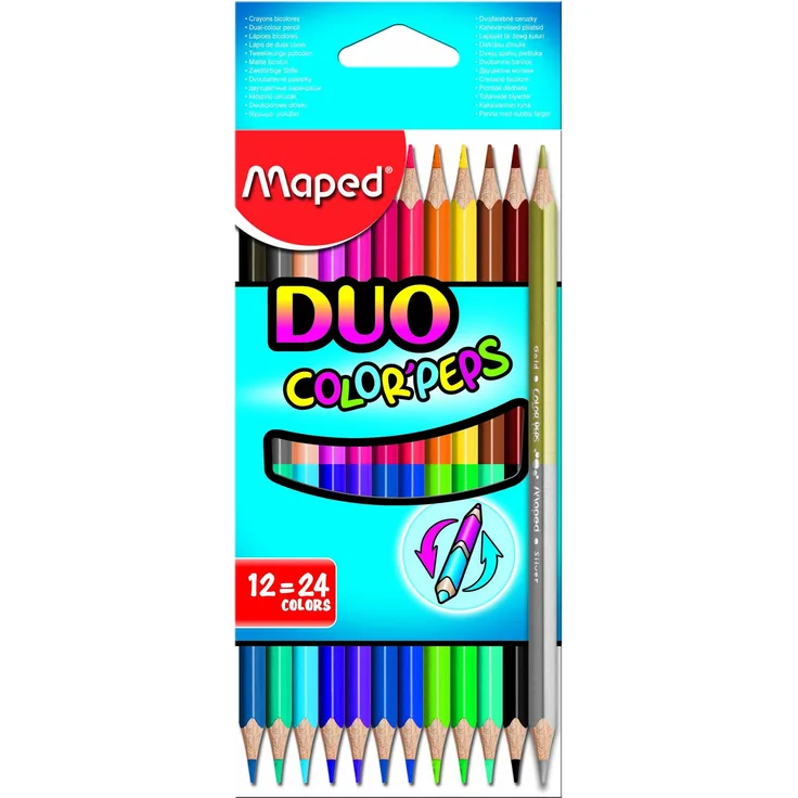 Maped - M829600 - Buntstifte Color Peps Duo, 12er Packung, 24 farben