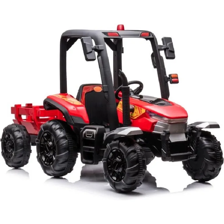 Elektro Kindertraktor mit Anhänger zwei Motoren, LED Beleuchtung, Audio