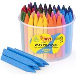 Jovi Wachsmalstifte Triwax, 3-kant Form, geruchlos, leicht auswaschbar, für alle Altersgruppen, 72 Stück in 12 Farben und 2 Spitzer