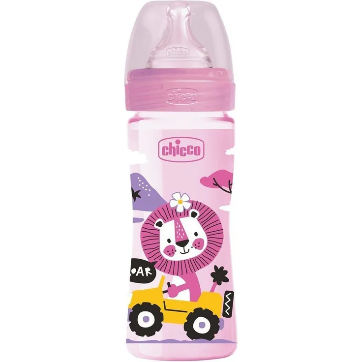 Chicco BABYFLÄSCHCHEN WELL-BEING, 250ML, MITTLERER FLUSS, 2M+ (3 Farben) GRIL