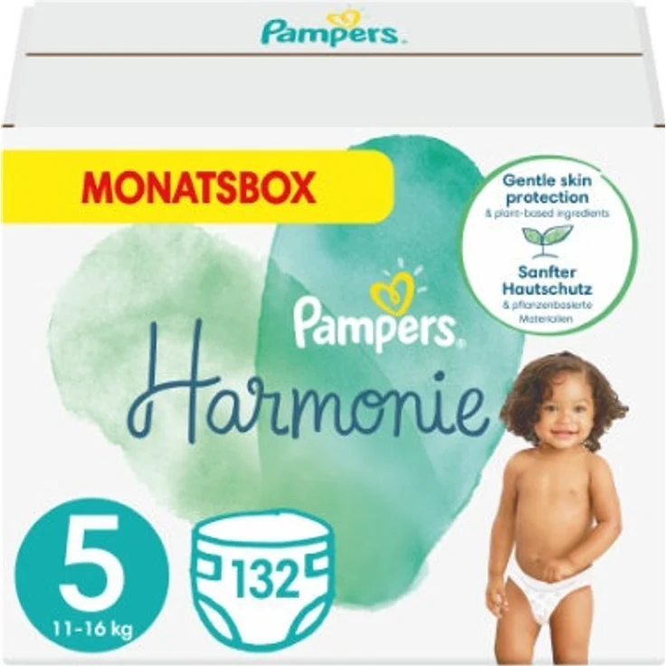 Pampers Harmonie Gr. 5 Junior 11+ kg Monatsbox 132 Windeln – Bild 1
