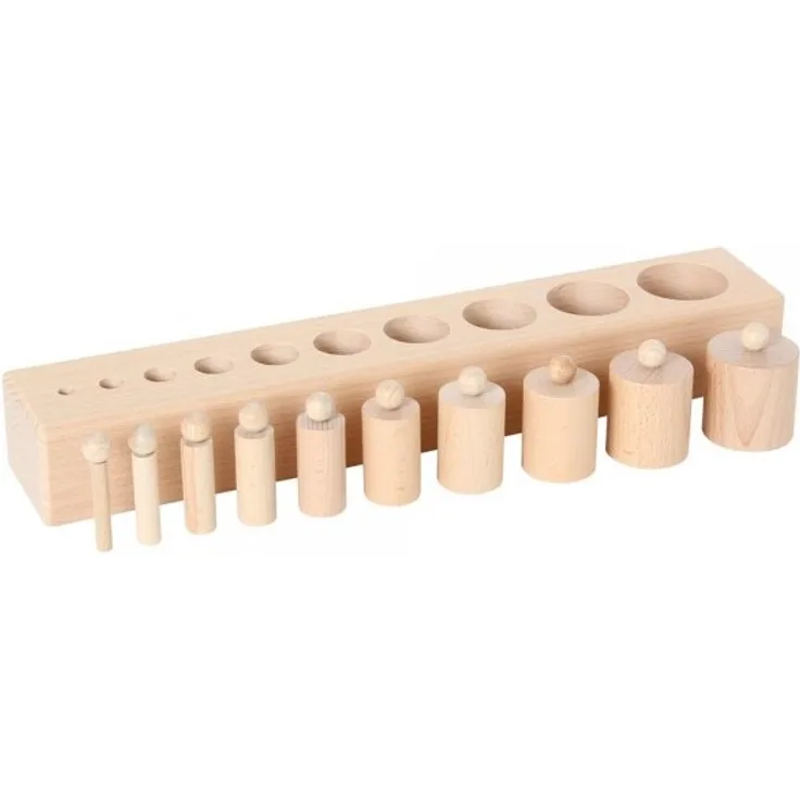 Montessori Zylinderblock, 10 Holzzylinder, Spielzeug, Lernspielzeug, NEU