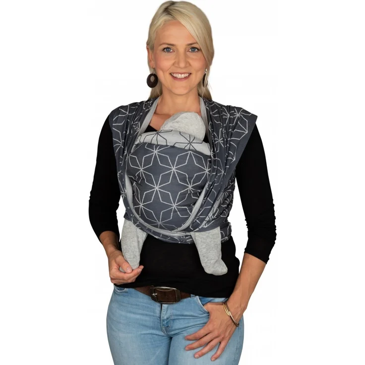 HOPPEDIZ Baby-Tragetuch, inklusive Bindeanleitung, Malmö denim 5.40 m – Bild 7