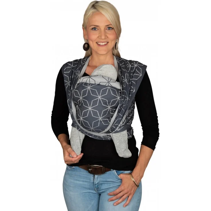 HOPPEDIZ Baby-Tragetuch, inklusive Bindeanleitung, Malmö denim 5.40 m – Bild 1