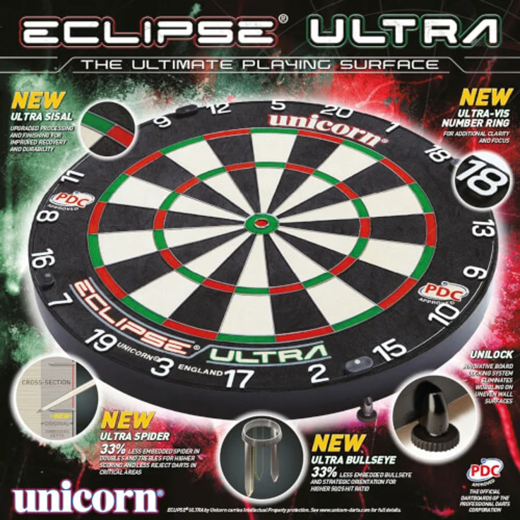 Unicorn 'Bristle Board Eclipse Ultra' Dartboard – Bild 1