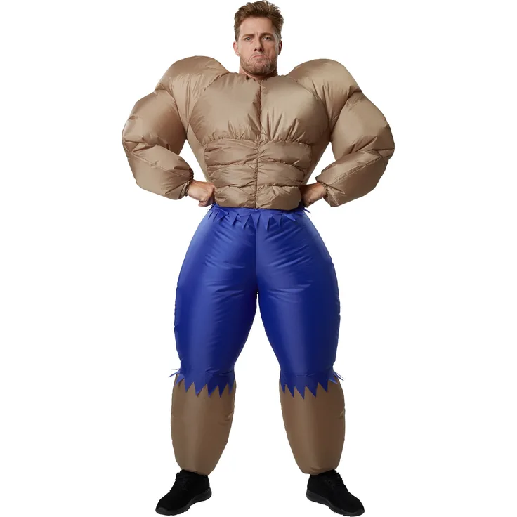 Aufblasbares Kostüm Bodybuilder - braun