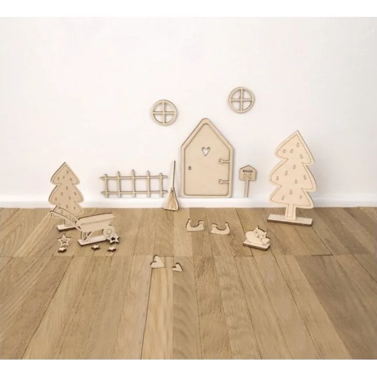 Holzbausatz Wichteltür Tomte, 23tlg.