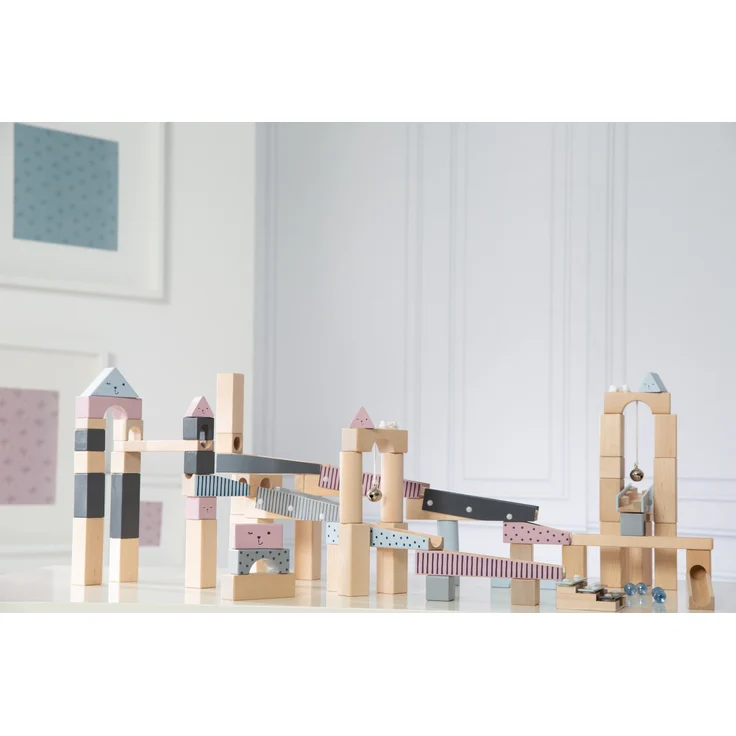 roba Kugelbahn, große Holzkugelbahn mit 100 Teilen, umfangreiche Aufbaumöglichkeiten – Bild 7