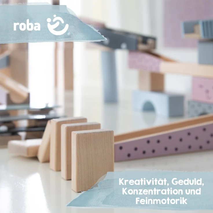 roba Kugelbahn, große Holzkugelbahn mit 100 Teilen, umfangreiche Aufbaumöglichkeiten – Bild 6