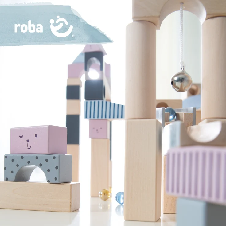 roba Kugelbahn, große Holzkugelbahn mit 100 Teilen, umfangreiche Aufbaumöglichkeiten – Bild 3