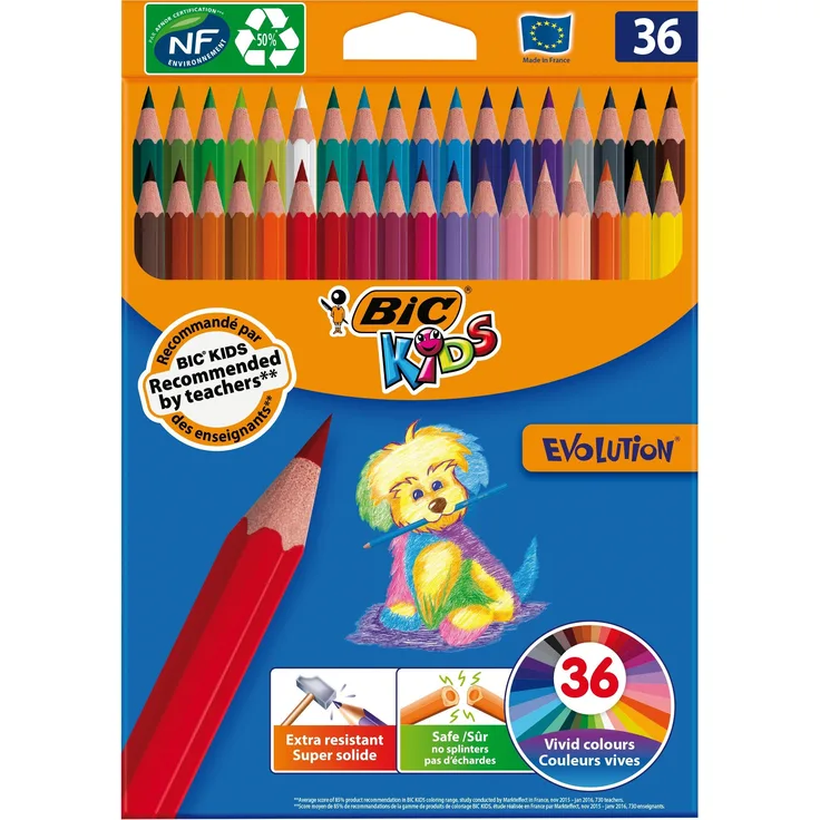 Bic Kids 950526 Buntstift ECOlutions EVOLUTION 36 Stück 36 Farben sortiert