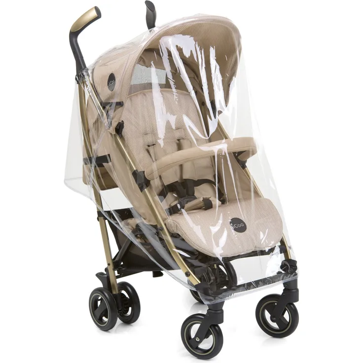 iCOO Komfort Regenschutz für den Kinderwagen Pace, einfache Montage, seitliche Lüftungslöcher, strapazierfähig - Transparent